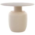 Beige Ceramic Bella Modern Accent Table, 18 in.