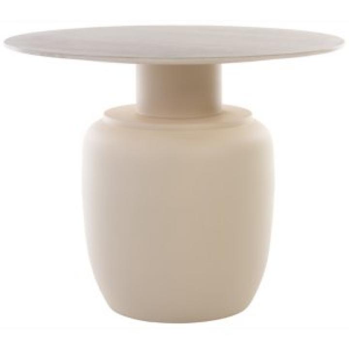 Beige Ceramic Bella Modern Accent Table, 18 in.
