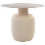 Beige Ceramic Bella Modern Accent Table, 18 in.
