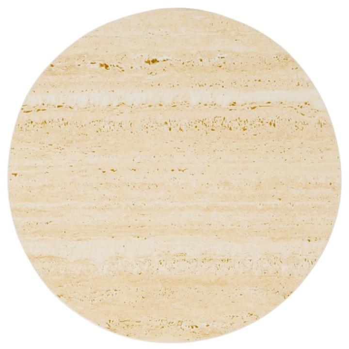 Beige Ceramic Bella Modern Accent Table, 16 in.