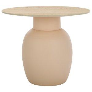 Beige Ceramic Bella Modern Accent Table, 16 in.