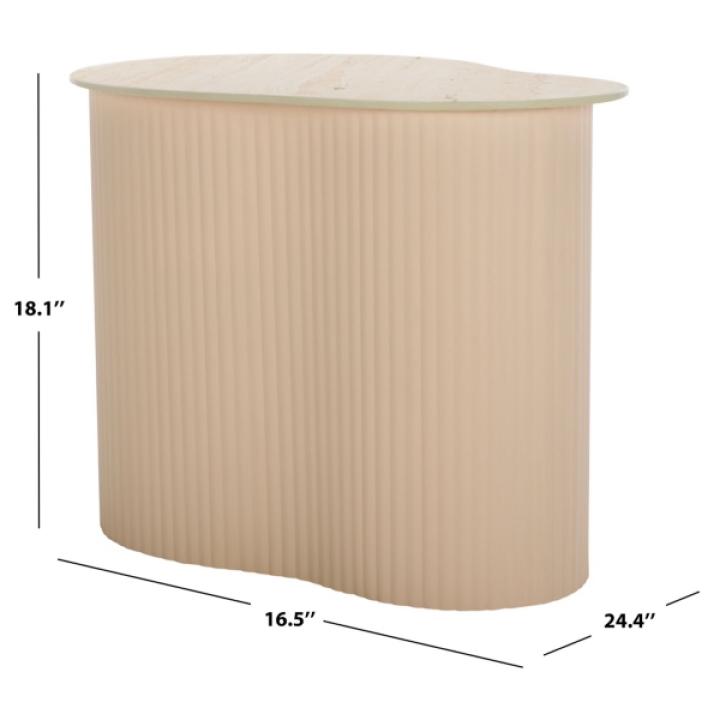 Medium Beige Ceramic Sally Accent Table