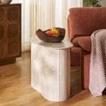 Medium Beige Ceramic Sally Accent Table
