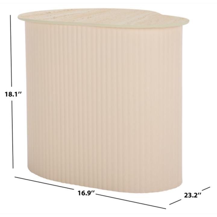 Small Beige Ceramic Sally Accent Table