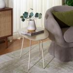 Beige Stone Dixie Accent Table, 17 in.