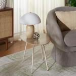 Beige Stone Dixie Accent Table, 16 in.