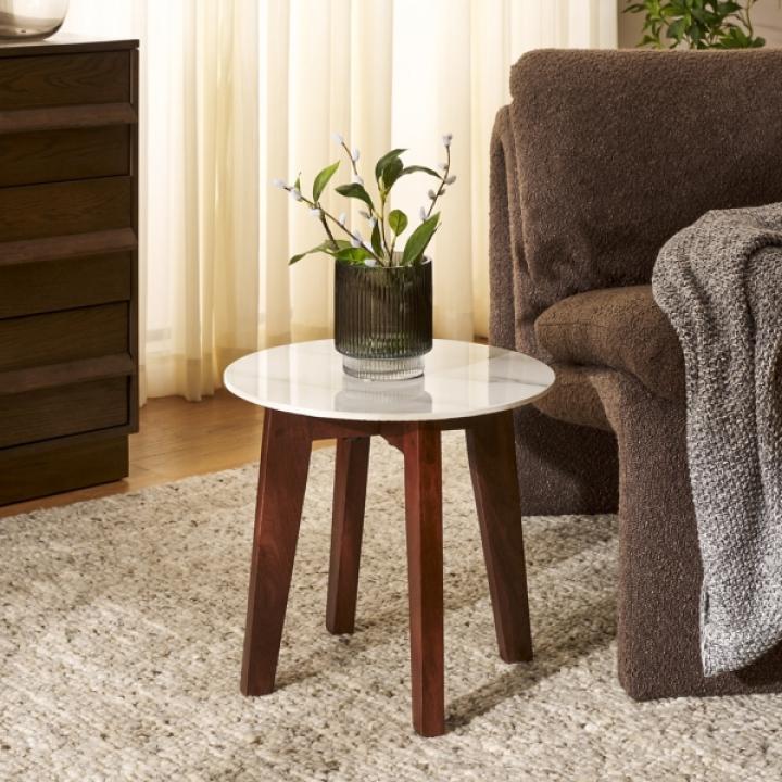 Marble Walnut Cheyenne Accent Table