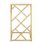 White Marble & Gold Dakota C-Table