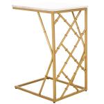 White Marble & Gold Dakota C-Table