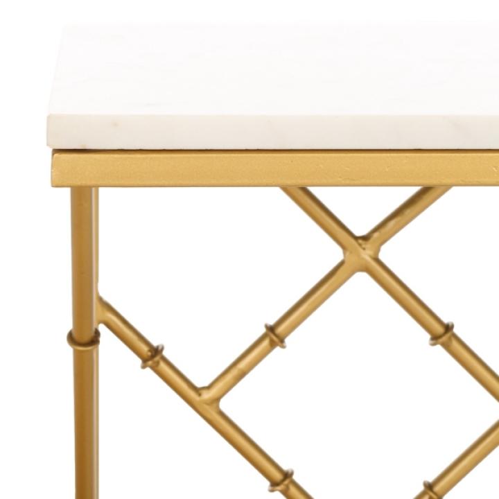 White Marble & Gold Dakota C-Table