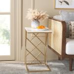 White Marble & Gold Dakota C-Table