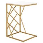 White Marble & Gold Dakota C-Table