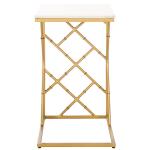 White Marble & Gold Dakota C-Table