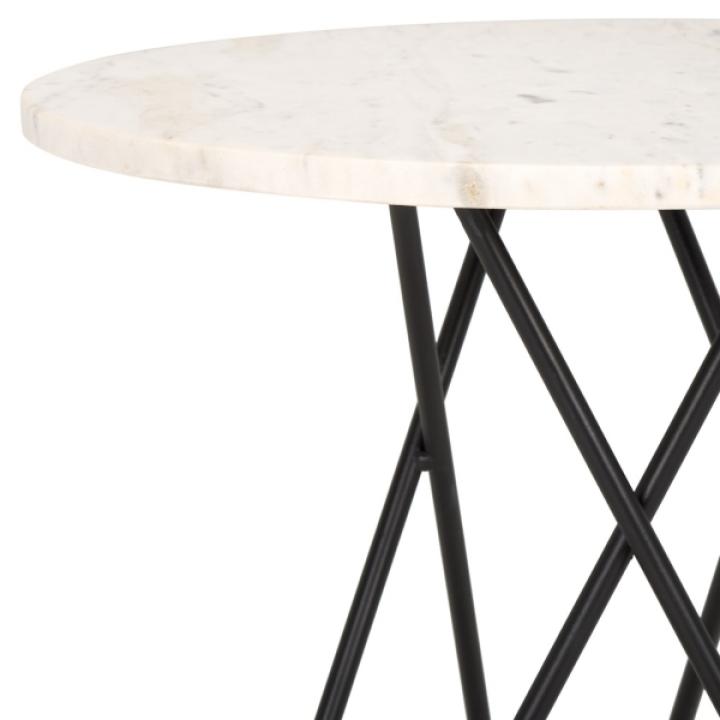 White Marble Iron Maisie Accent Table