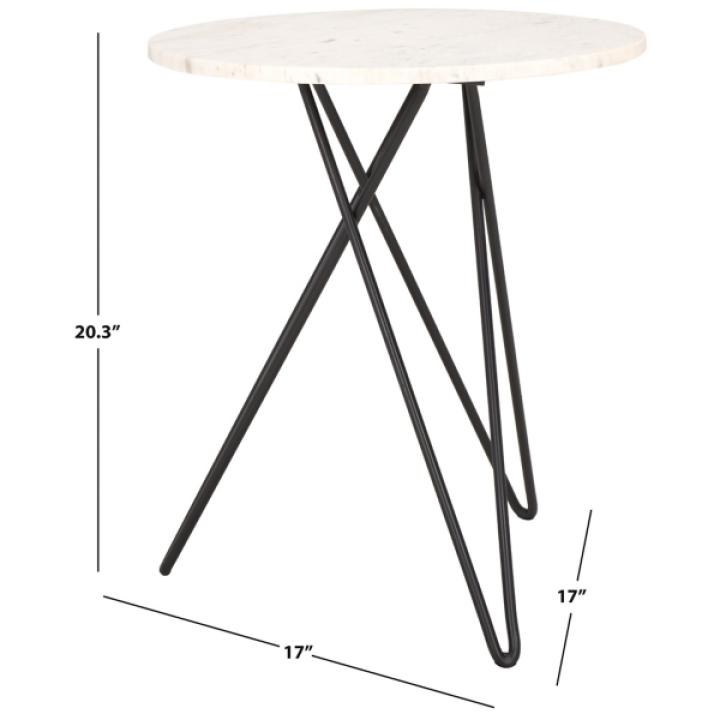 White Marble Iron Maisie Accent Table