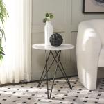 White Marble Iron Maisie Accent Table