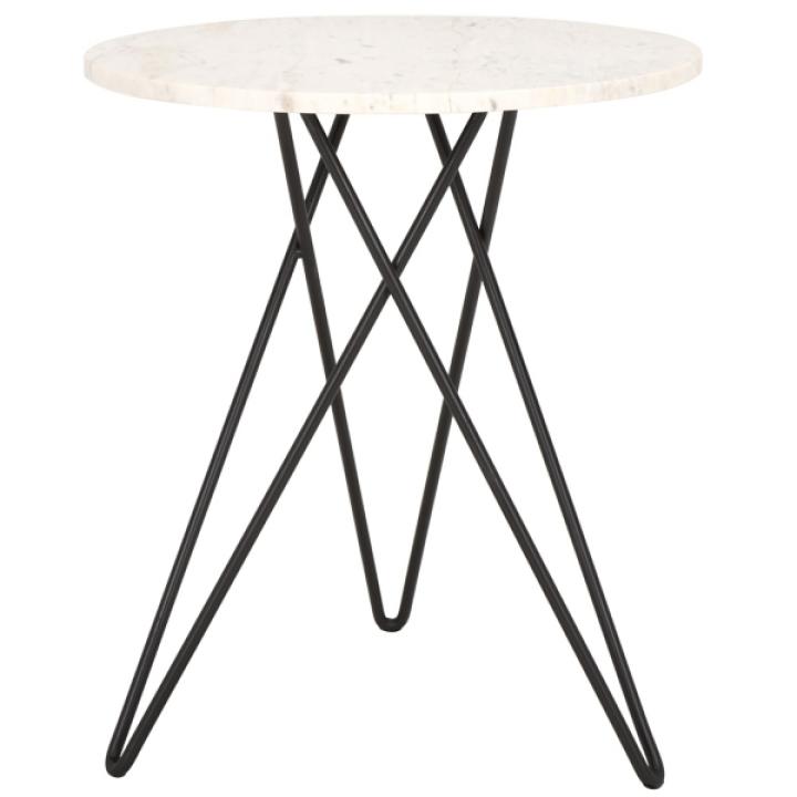 White Marble Iron Maisie Accent Table