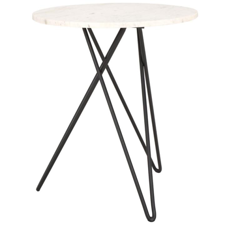 White Marble Iron Maisie Accent Table