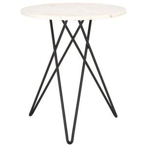 White Marble Iron Maisie Accent Table