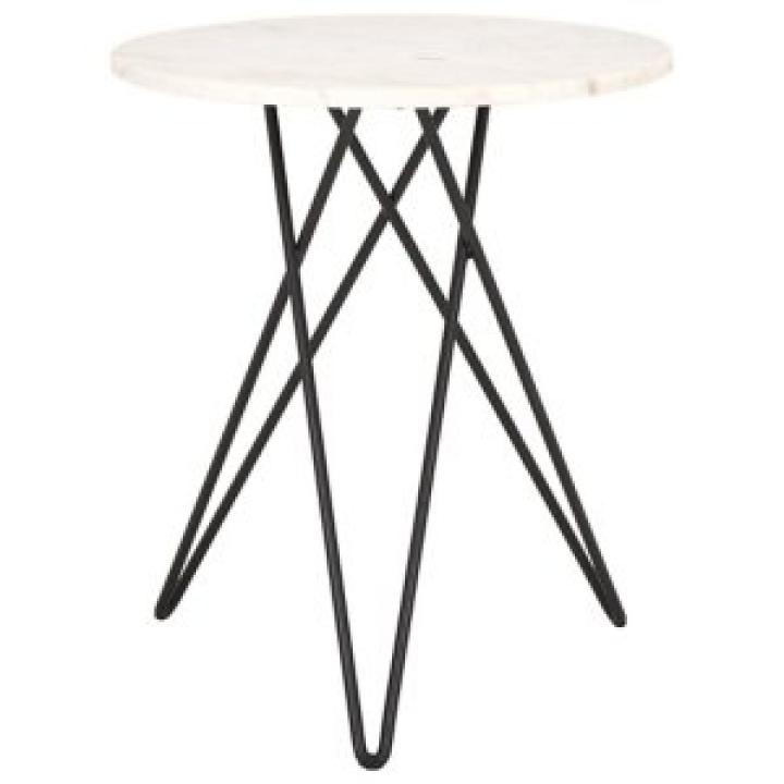 White Marble Iron Maisie Accent Table