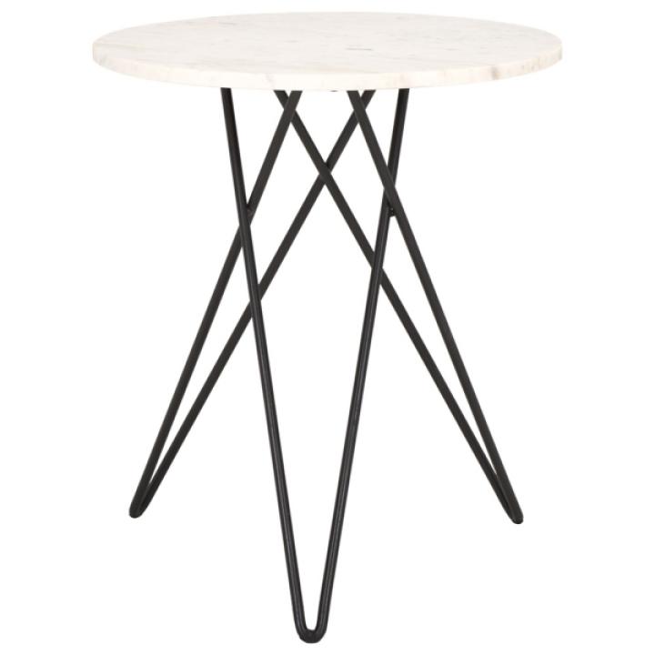 White Marble Iron Maisie Accent Table