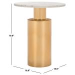 Copper Metal Marble Alberta Accent Table