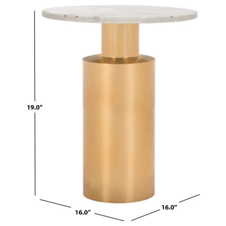 Copper Metal Marble Alberta Accent Table