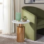 Copper Metal Marble Alberta Accent Table