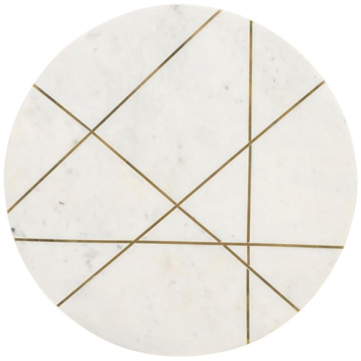 Copper Metal Marble Alberta Accent Table