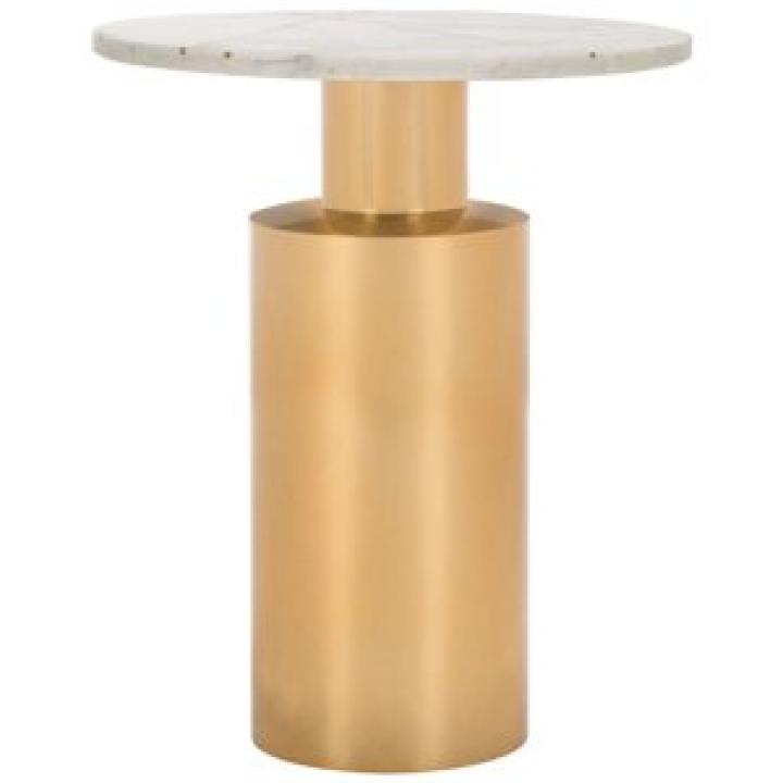 Copper Metal Marble Alberta Accent Table