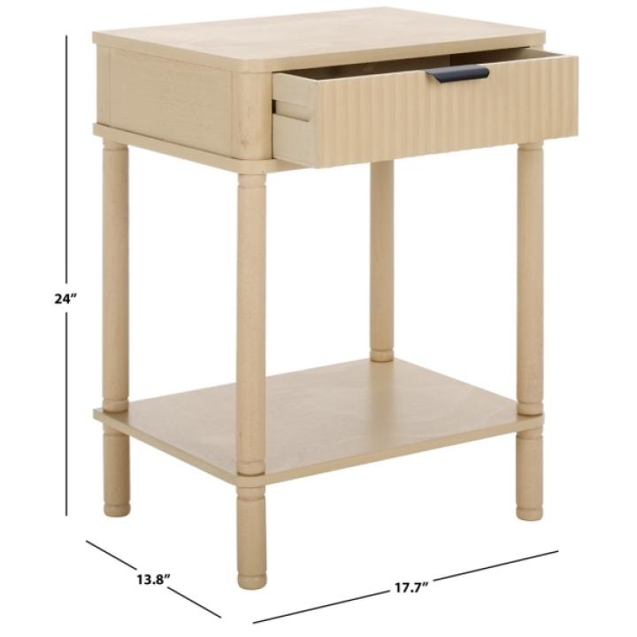 Natural Wood Mina End Table