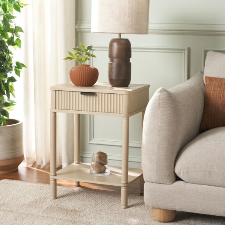 Natural Wood Mina End Table