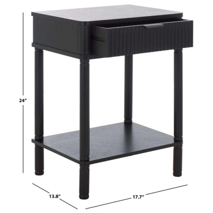 Black Wood Mina End Table