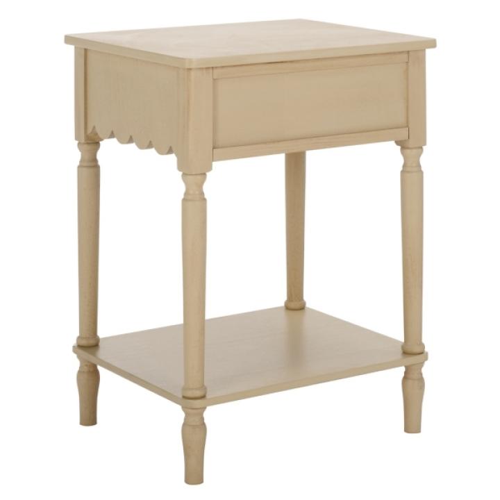 Natural Wood 1-Drawer Cottage Accent Table