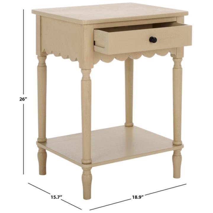 Natural Wood 1-Drawer Cottage Accent Table