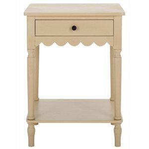 Natural Wood 1-Drawer Cottage Accent Table