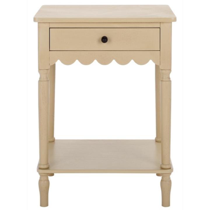 Natural Wood 1-Drawer Cottage Accent Table