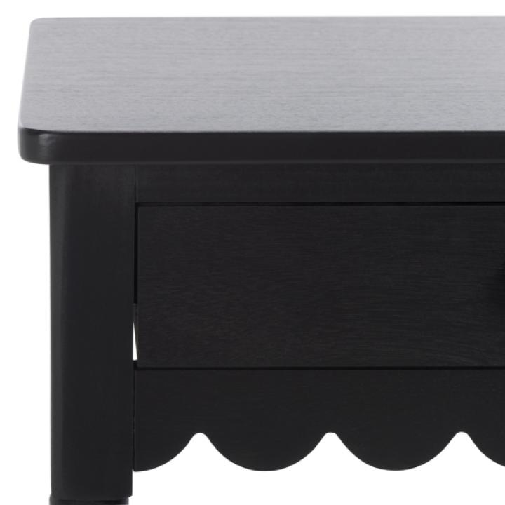 Black Wood 1-Drawer Cottage Accent Table