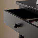 Black Wood 1-Drawer Cottage Accent Table