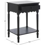 Black Wood 1-Drawer Cottage Accent Table
