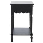 Black Wood 1-Drawer Cottage Accent Table