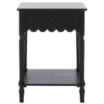 Black Wood 1-Drawer Cottage Accent Table