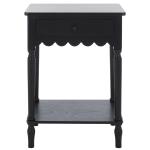 Black Wood 1-Drawer Cottage Accent Table