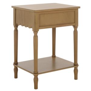 Desert Brown Wood 1-Drawer Cottage Accent Table
