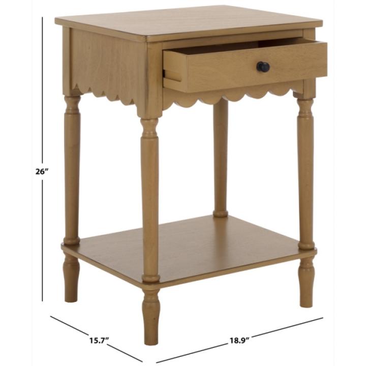 Desert Brown Wood 1-Drawer Cottage Accent Table