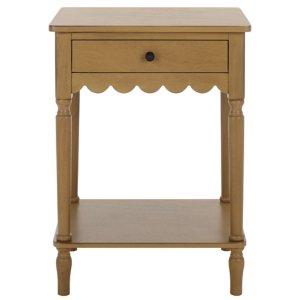 Desert Brown Wood 1-Drawer Cottage Accent Table