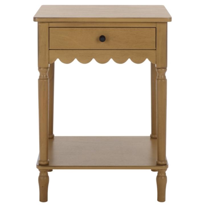 Desert Brown Wood 1-Drawer Cottage Accent Table