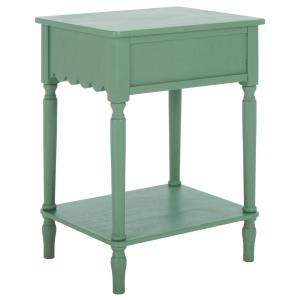 Green Wood 1-Drawer Cottage Accent Table