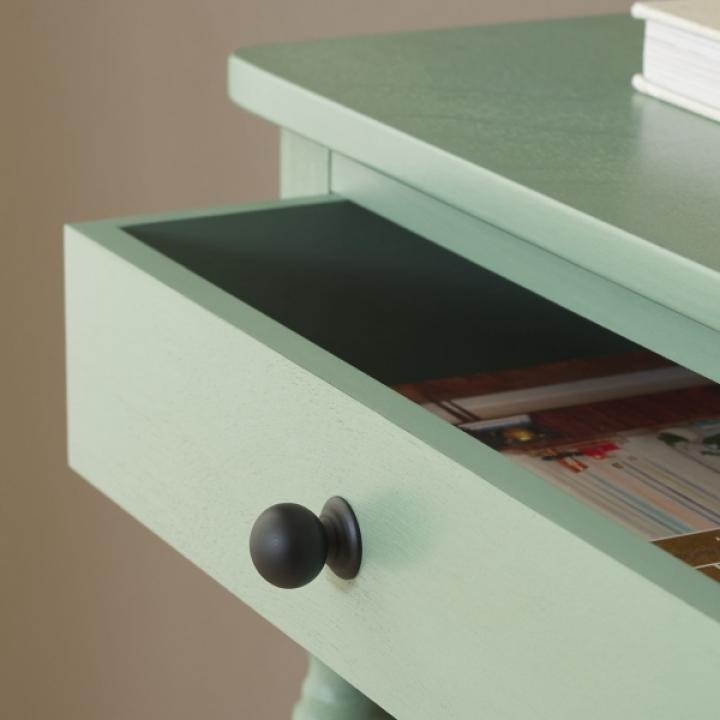 Green Wood 1-Drawer Cottage Accent Table