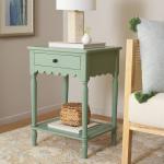 Green Wood 1-Drawer Cottage Accent Table